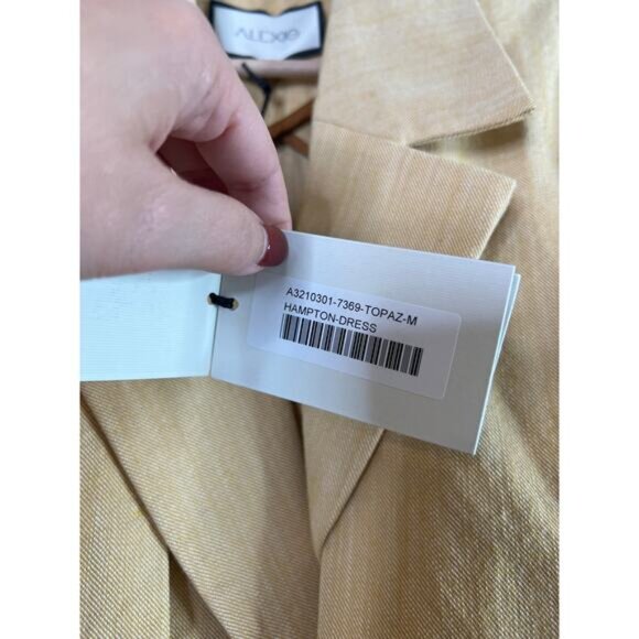 NWT Alexis Hampton Drawstring Tie Waist Trench Coat Dress Cream Size: Medium - Picture 6 of 9